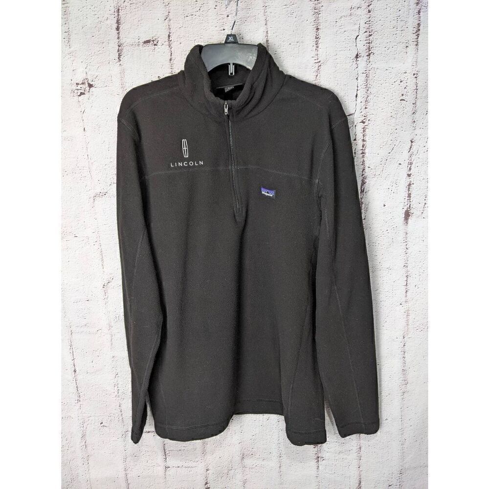 Patagonia Mens Black Long Sleeve 1/4 Zip Pullover Lightweight Sweatshirt L *Linc